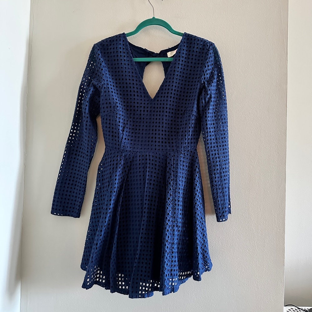 Perforated open back dress